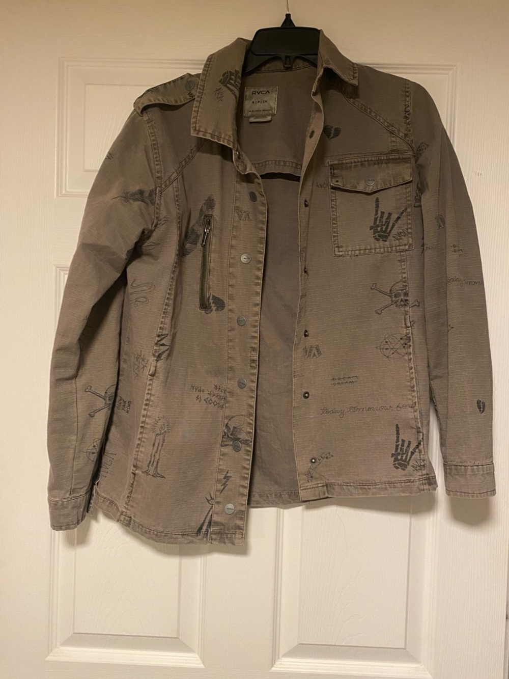RVCA Graphic Design Military Utility Style Jacket